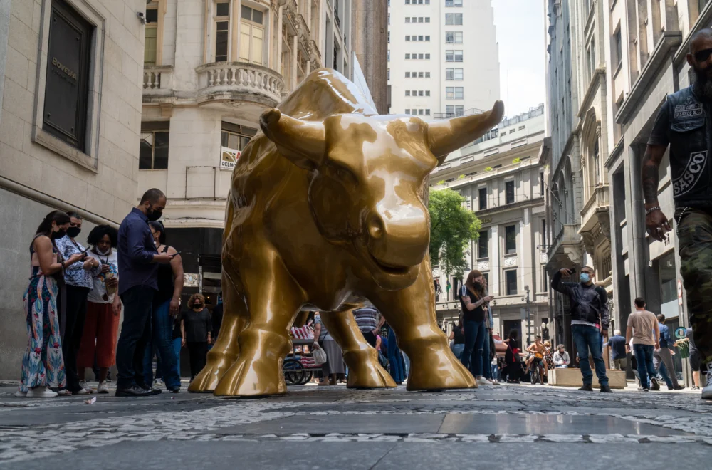 The Charging Bull statue during Premium Financial Crisis Tour in NYC