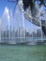 VIew of Unisphere and fountain in Flushing Meadows during private tour in NYC