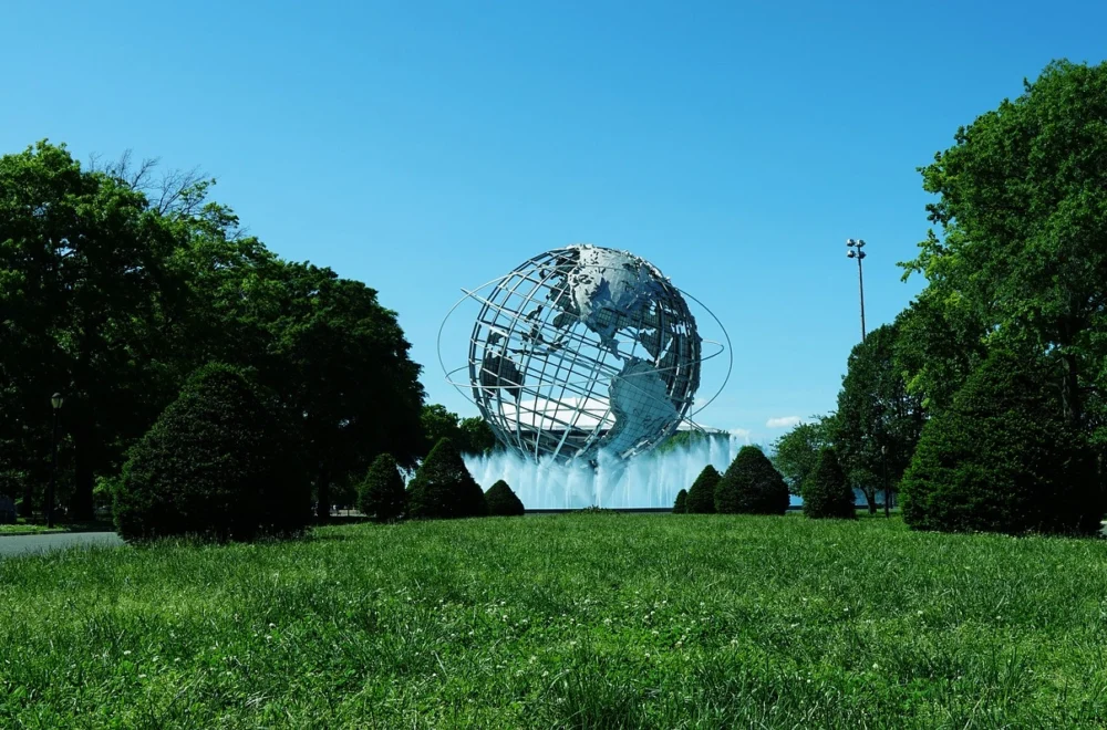 View of Unisphere in Flushing Meadows during private guided tour in NYC