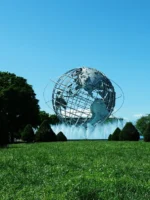 View of Unisphere in Flushing Meadows during private guided tour in NYC
