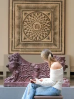 Woman sitting on bench in The Met during private NYC guided tour