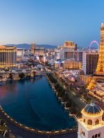 aerial Las Vegas at night