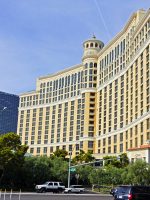 View of Bellagio and Caesars Palace hotels and casino in Las Vegas, USA. Las Vegas is one of the top tourist destinations in the world.