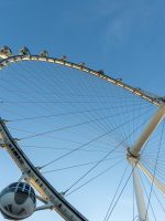 view to high roller observation wheel in Las Vegas, the world largest ferris wheel.