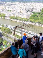 High view of Tour Guide and group during Eiffel Tower Guided Climb