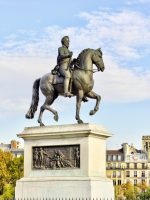 The equestrian statue of Henry IV by Pont Neuf during Notre Dame Tour