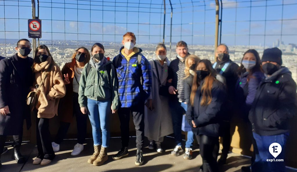 Group photo Eiffel Tower Tour on 7 February 2022 with Monika