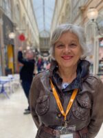Tour guide during Covered Passages tour in Paris