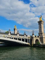 View of bridge during Seine River guided tour in Paris