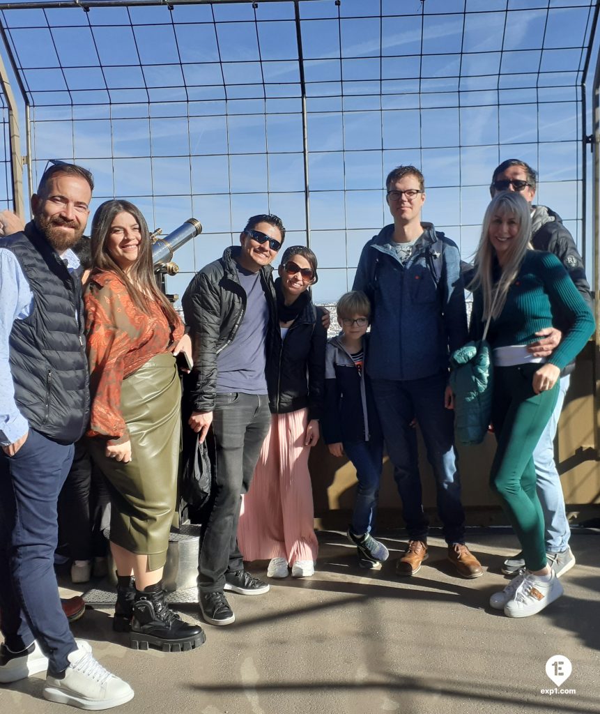 Group photo Eiffel Tower Elevator Tour on 26 October 2022 with Monika