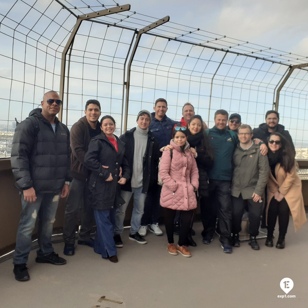 Group photo Eiffel Tower Guided Climb by Stairs on 7 November 2022 with Monika