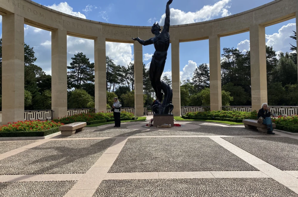 Statue in Normady American Cemetery and Memorial during Private Day Tour
