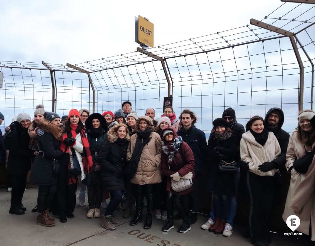 Group photo Eiffel Tower Guided Climb by Stairs on 27 January 2023 with Monika