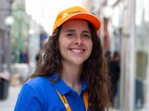 Tour guide during guided tour in Paris