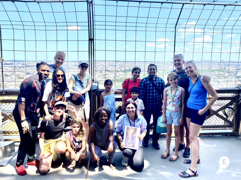 Group photo Eiffel Tower Elevator Tour on 24 June 2023 with Melanie