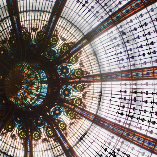 Art Nouveau Dome inside Galeries Lafayette part of your floor-by-floor guide to the Paris mall