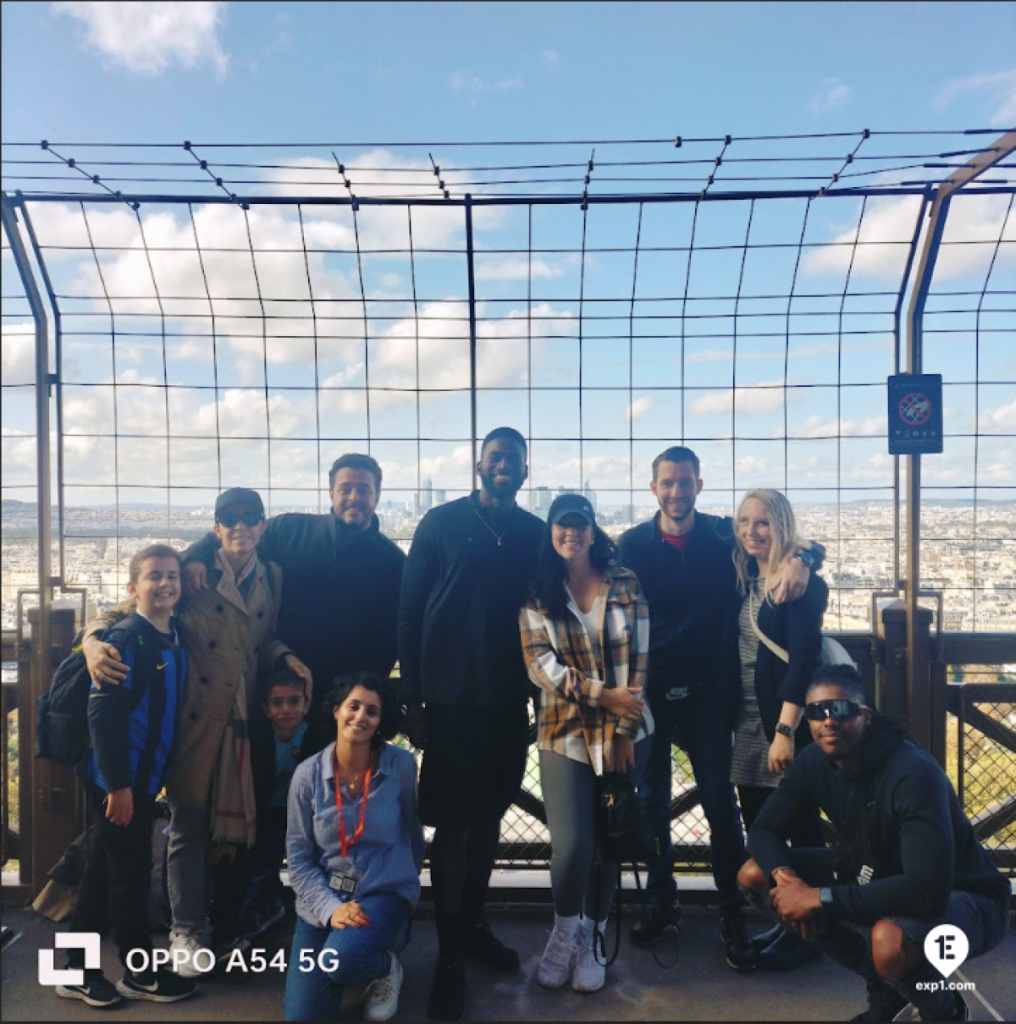 Group photo Eiffel Tower Guided Climb by Stairs on Oct 3, 2023 with Sania