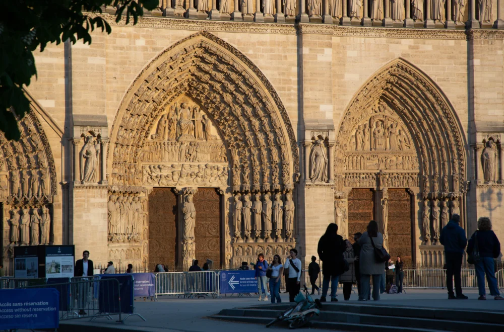 Entrance to Notre Dame cathedral during Paris Ghost Tour
