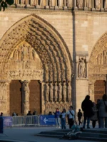 Entrance to Notre Dame cathedral during Paris Ghost Tour