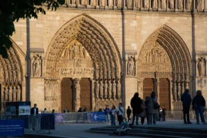 Entrance to Notre Dame cathedral during Paris Ghost Tour