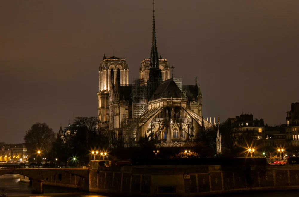 Notre Dame at night during Paris Ghost Tour