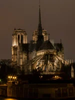 Notre Dame at night during Paris Ghost Tour