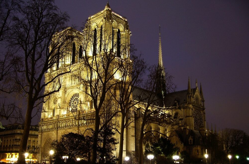 Notre Dame during the ghost tour in Paris, France
