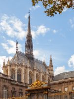 Sainte-Chapelle church in Paris, France during ghost tour
