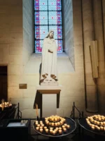 Candle and shrine display in Notre-Dame during Notre-Dame inside tour