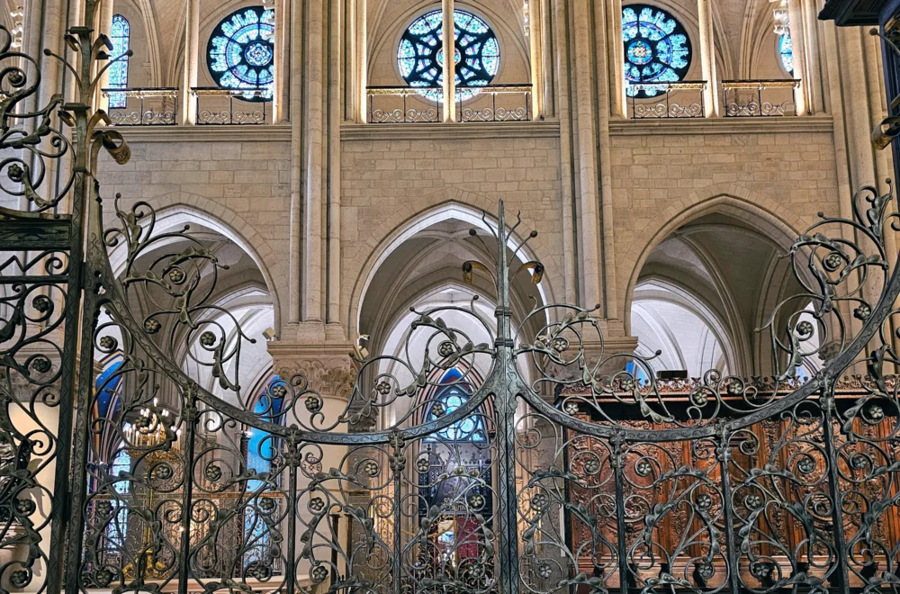 Ornate gate inside Notre-Dame cathedral