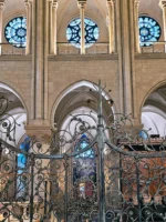 Ornate gate inside Notre-Dame cathedral