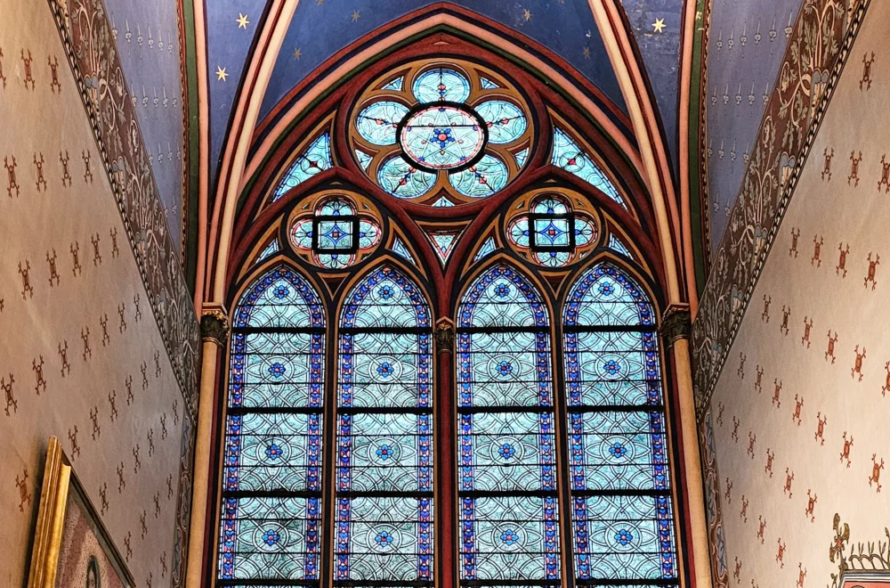 Stained glass in Notre-Dame church
