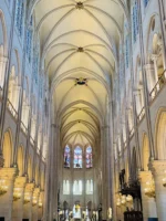 View of Notre-Dame interior during guided tour in Paris