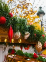 Christmas chalet ornaments on the Paris Christmas tour in the Tuileries Garden