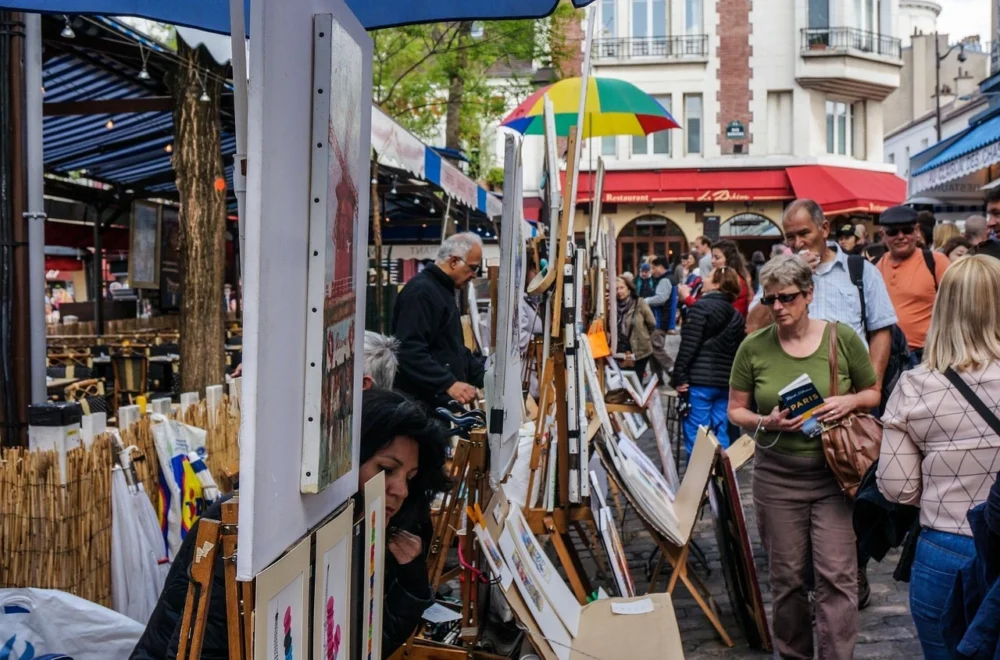View of markets in Montmartre area during Private Paris guided tour