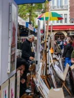 View of markets in Montmartre area during Private Paris guided tour