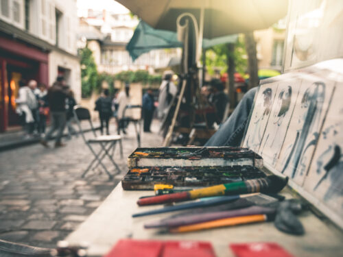 Art at Place du Tertre in Paris