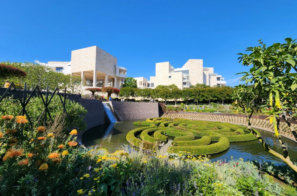 Getty Museum maze garden view during Getty Center Guided Tour