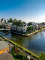 Canals in the residential area of Venice Beach, Los Angeles