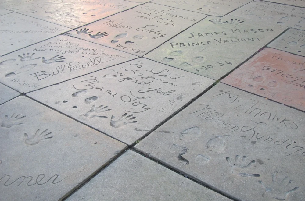 Celebrity handprints and footprints outside Grauman's Chinese Theatre in Los Angeles