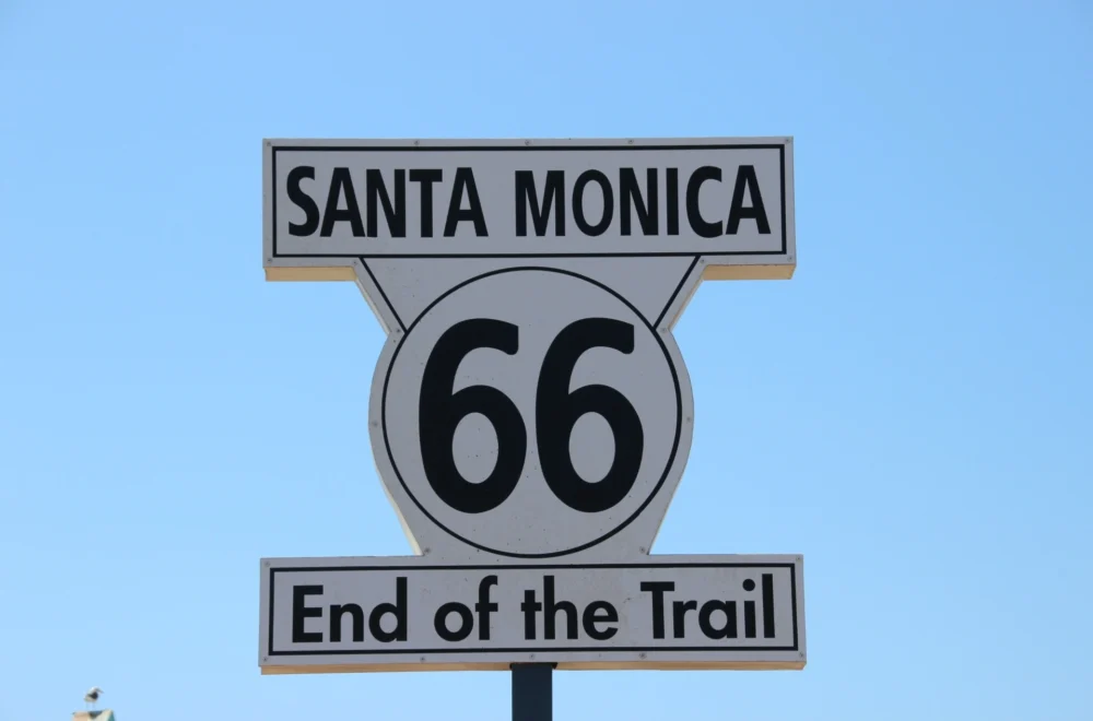 Route 66 sign in Santa Monica during private Los Angeles guided tour