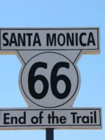 Route 66 sign in Santa Monica during private Los Angeles guided tour