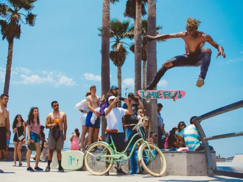 Skateboarders at Venice Beach, Los Angeles