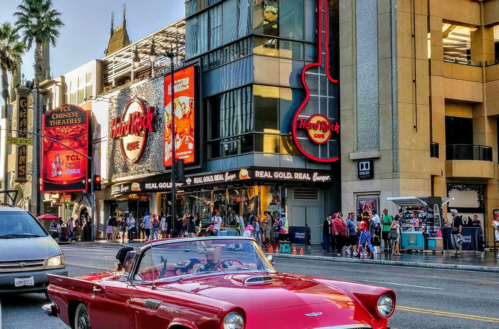 Street view of Hollywood during private Los Angeles guided tour