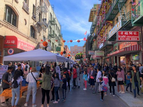 people walking around chinatown in sf
