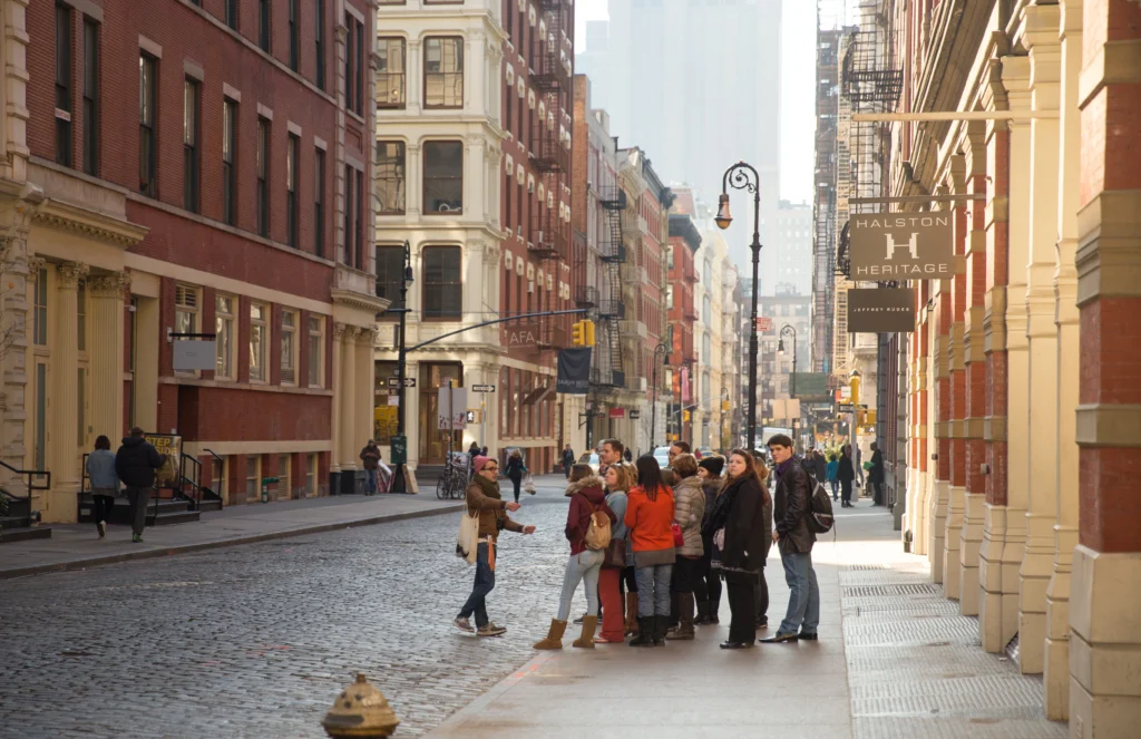 Tour group during the Soho Little Italy and Chinatown walking tour in NYC