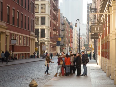 Tour group during the Soho Little Italy and Chinatown walking tour in NYC