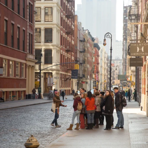 Tour group during the Soho Little Italy and Chinatown walking tour in NYC