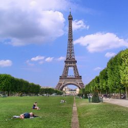 Paris Eiffel Tower field in front