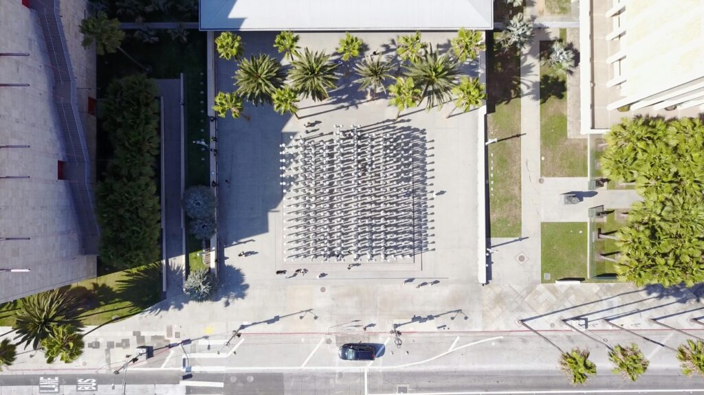 Aerial view of Open Space in LACMA Way